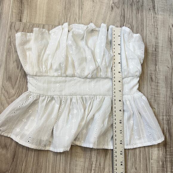 Thirty Thirty LA White Eyelet Crop Top Size XS - Picture 5 of 10